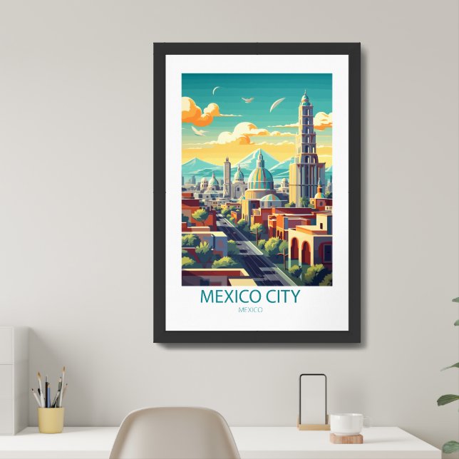 Mexico City Mexico Famous Travel Places Framed Art (Home Office)