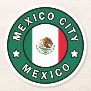 Mexico City Mexico Round Paper Coaster