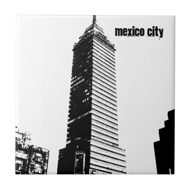Mexico City Seguros Latinos Ceramic Tile (Front)