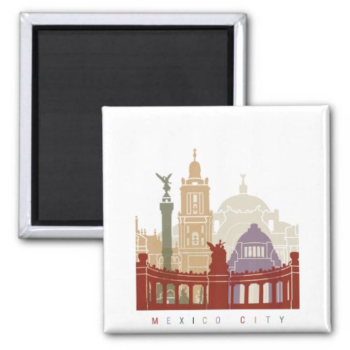 Mexico City skyline poster Magnet