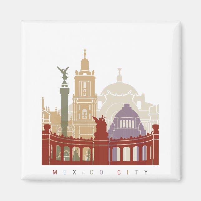 Mexico City skyline poster Magnet (Front)