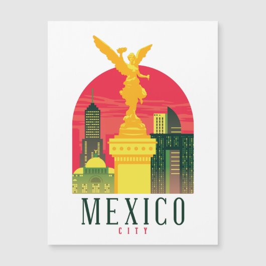 Mexico City Vintage Magnetic Card (Front)