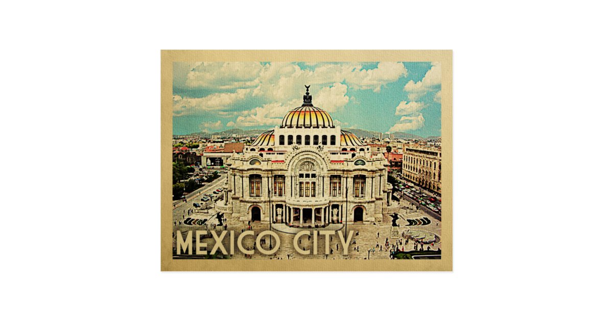 Mexico City Vintage Travel Postcard Zazzle Com