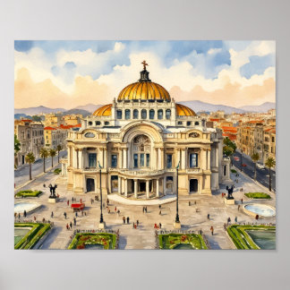 Mexico City Watercolor Art Print