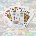 Mexico City Wedding  Poker Cards<br><div class="desc">Capture the beauty and culture of Mexico City with these stunning wedding playing cards. Each card features a unique watercolor illustration of iconic places and things in Mexico City, from historic landmarks to vibrant street scenes. Whether used as wedding favors or entertainment during your reception, these playing cards are sure...</div>