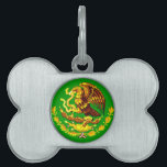 Mexico COA Gold Pet Name Tag<br><div class="desc">Coat of Arms of Mexico in gold tones</div>