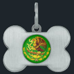 Mexico COA Gold Pet Name Tag<br><div class="desc">Coat of Arms of Mexico in gold tones</div>