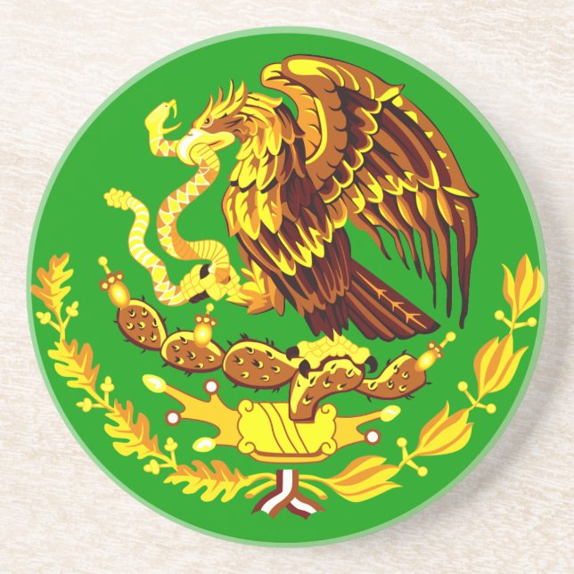 Mexico COA Gold Sandstone Coaster (Front)