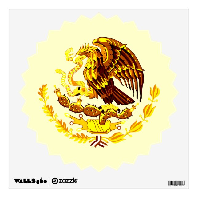 Mexico Coat of Arms Brown Tones Wall Decal (Front)