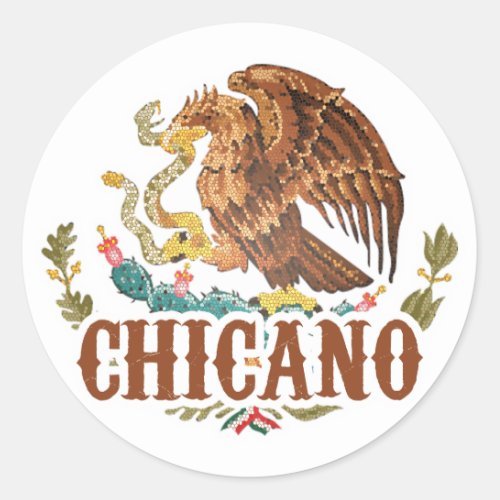 Mexico Coat of Arms Chicano Classic Round Sticker