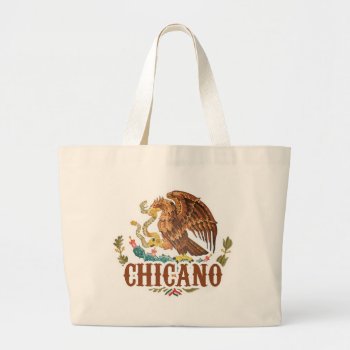 Mexico Coat Of Arms Chicano Large Tote Bag by allworldtees at Zazzle