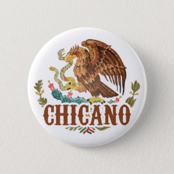 Mexico Coat Of Arms Chicano Pinback Button by allworldtees at Zazzle
