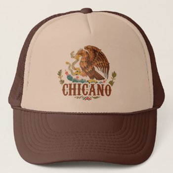 Mexico Coat Of Arms Chicano Trucker Hat by allworldtees at Zazzle