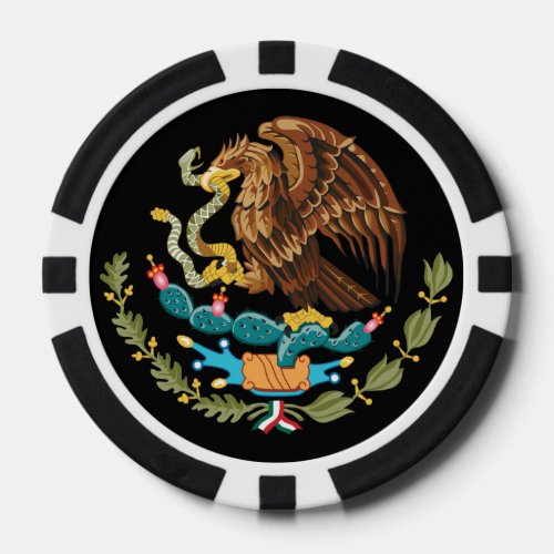 Mexico Coat of Arms Eagle Snake and Cactus Poker Chips