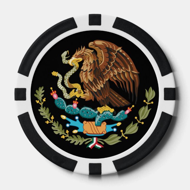 Mexico Coat of Arms Eagle Snake and Cactus Poker Chips (Front)