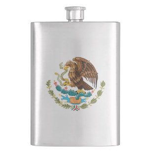 Mexico Coat of Arms - Flag of Mexico Flask
