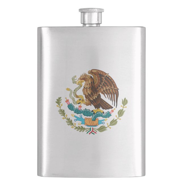 Mexico Coat of Arms - Flag of Mexico Flask (Front)