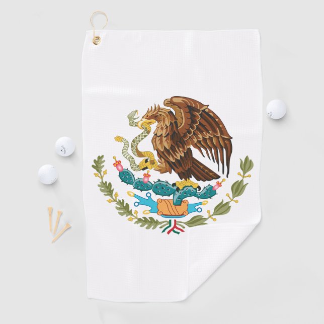 Mexico Coat of Arms - Flag of Mexico Golf Towel (InSitu)