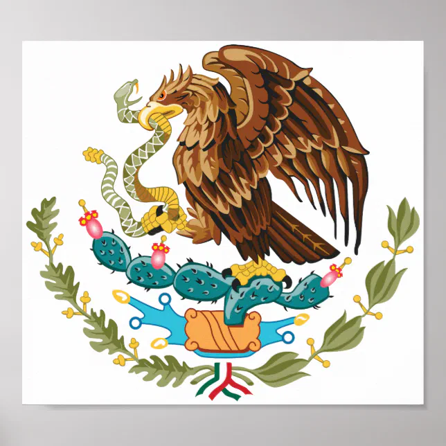 Mexico Coat of Arms - Flag of Mexico Poster | Zazzle