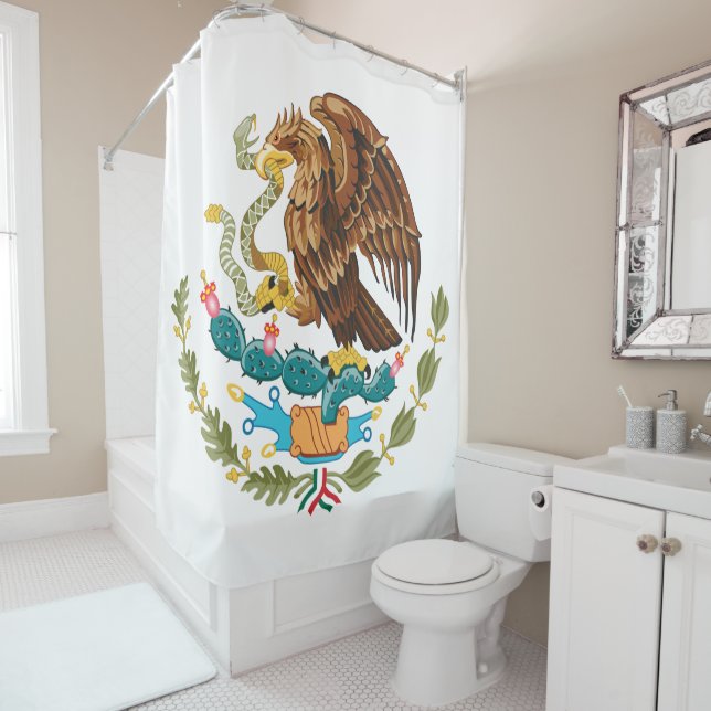 Mexico Coat of Arms - Flag of Mexico Shower Curtain (In Situ)