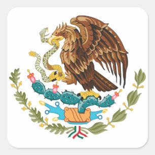 Mexico Coat of Arms - Flag of Mexico Square Sticker