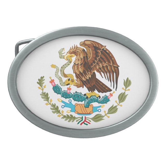 Mexico Coat of Arms Oval Belt Buckle (Front)