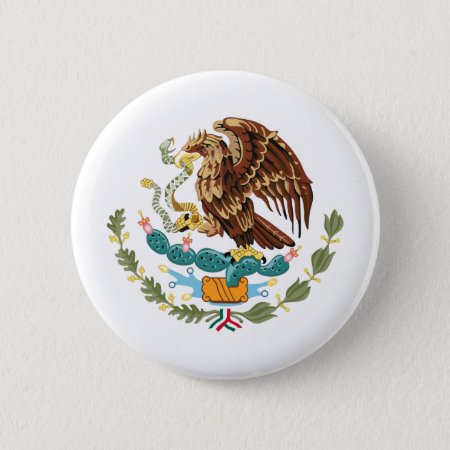 Mexico Coat Of Arms Pin Back Button