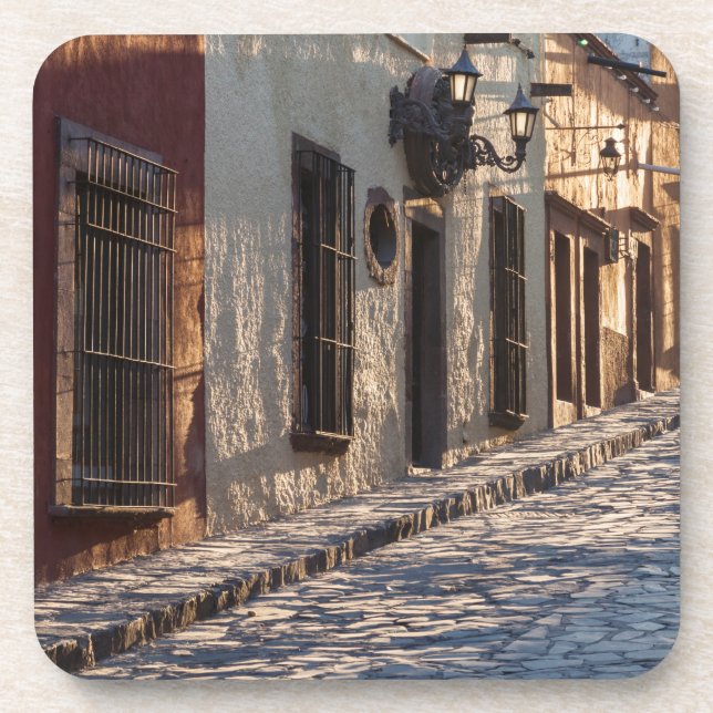 Mexico Cobblestone Street Beverage Coaster (Front)