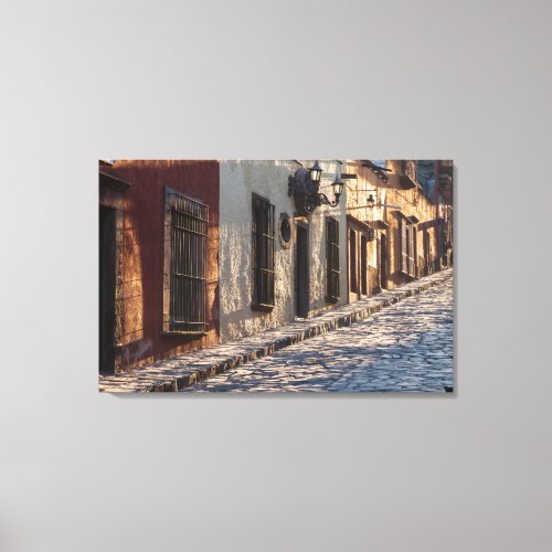 Mexico Cobblestone Street Canvas Print