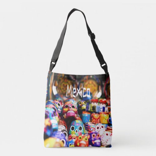 Mexico Colorful Bright skulls Crossbody Bag