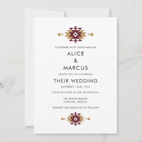 Mexico Colorful Summer Desert Wedding Invitation