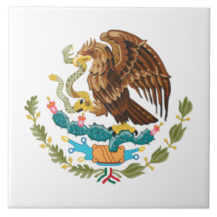 Mexico country coat arms symbol emblem flag eagle ceramic tile