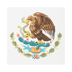 Mexico country coat arms symbol emblem flag eagle metal print