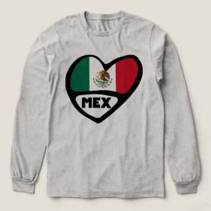 Mexico Country Code Flag Heart, MEX Tri-Blend Shirt