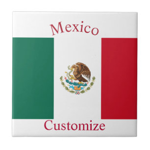 Mexico Country Flag Thunder_Cove Ceramic Tile
