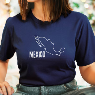 Mexico Country Map Border Outline Mexican Boundary T-Shirt