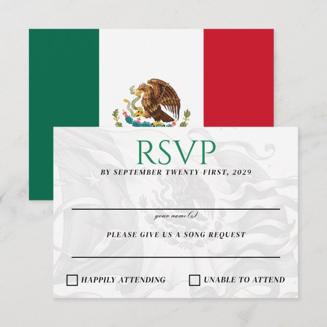 Mexico Couple RSVP Card (Front/Back)