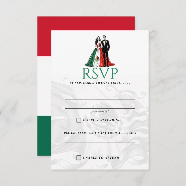 Mexico Couple RSVP Card (Front/Back)