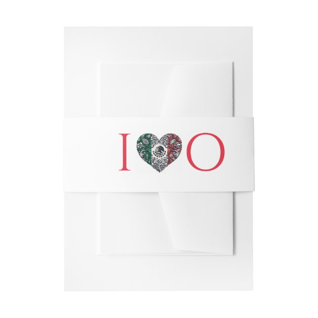 Mexico Couple Wedding Invitation Belly Band (Front Example)