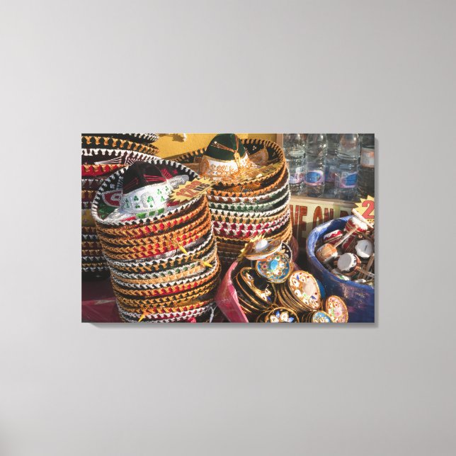 Mexico, Cozumel. Souvenirs in Isla de Cozumel Canvas Print (Front)