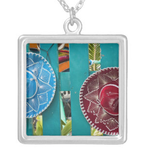 Mexico, Cozumel. Souvenirs in Isla de Cozumel Silver Plated Necklace