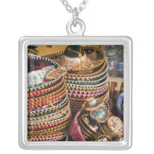 Mexico, Cozumel. Souvenirs in Isla de Cozumel Silver Plated Necklace