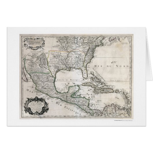 Mexico Cuba Florida & America Map 1703 (Front Horizontal)
