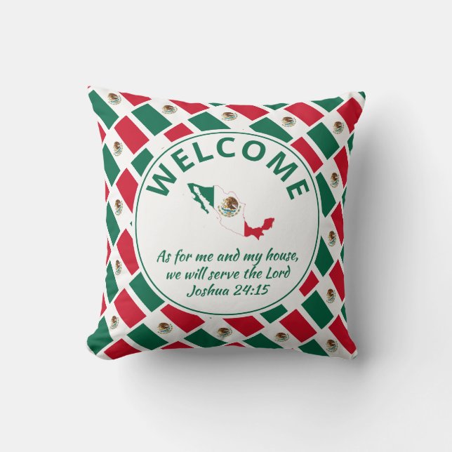 MEXICO Custom Welcome Throw Pillow (Front)