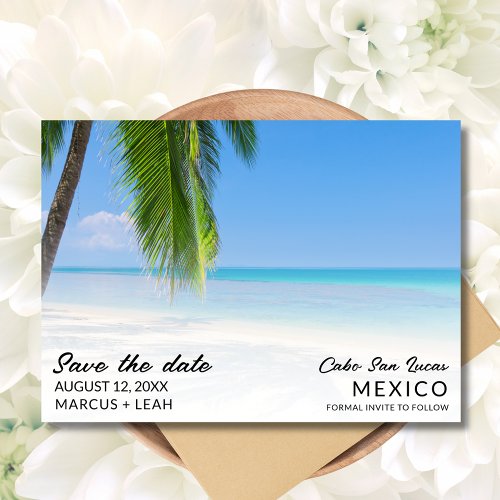 Mexico Destination Beach Wedding Photo Save The Date