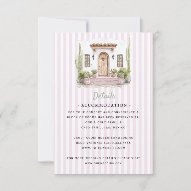 Mexico Destination Wedding | Details RSVP Card (Front)