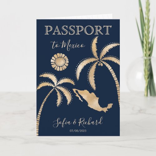 Mexico Destination Wedding Passport World QR Code Invitation