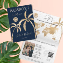 Mexico Destination Wedding Passport World QR Code Invitation