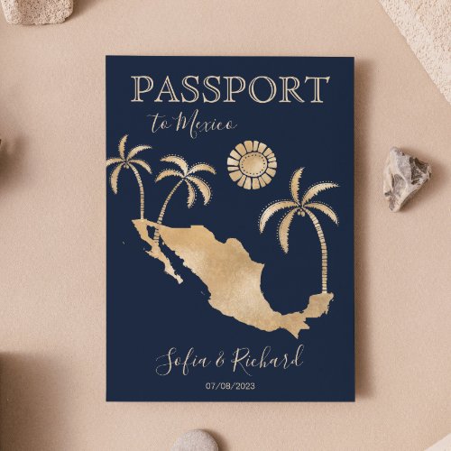 Mexico Destination Wedding Passport World QR Code Invitation