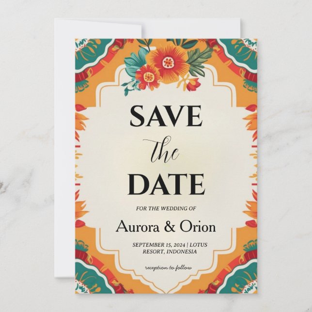 mexico destination wedding save the dates invitation (Front)